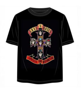 Camiseta Negra Guns N' Roses Appetite for Destruction
 TALLA-S