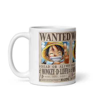 Taza Cerámica Wanted Luffy 350ml.